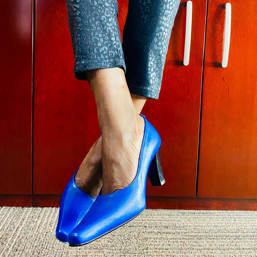 Ivan Troy Bibi Blue Italian Leather Women Pump